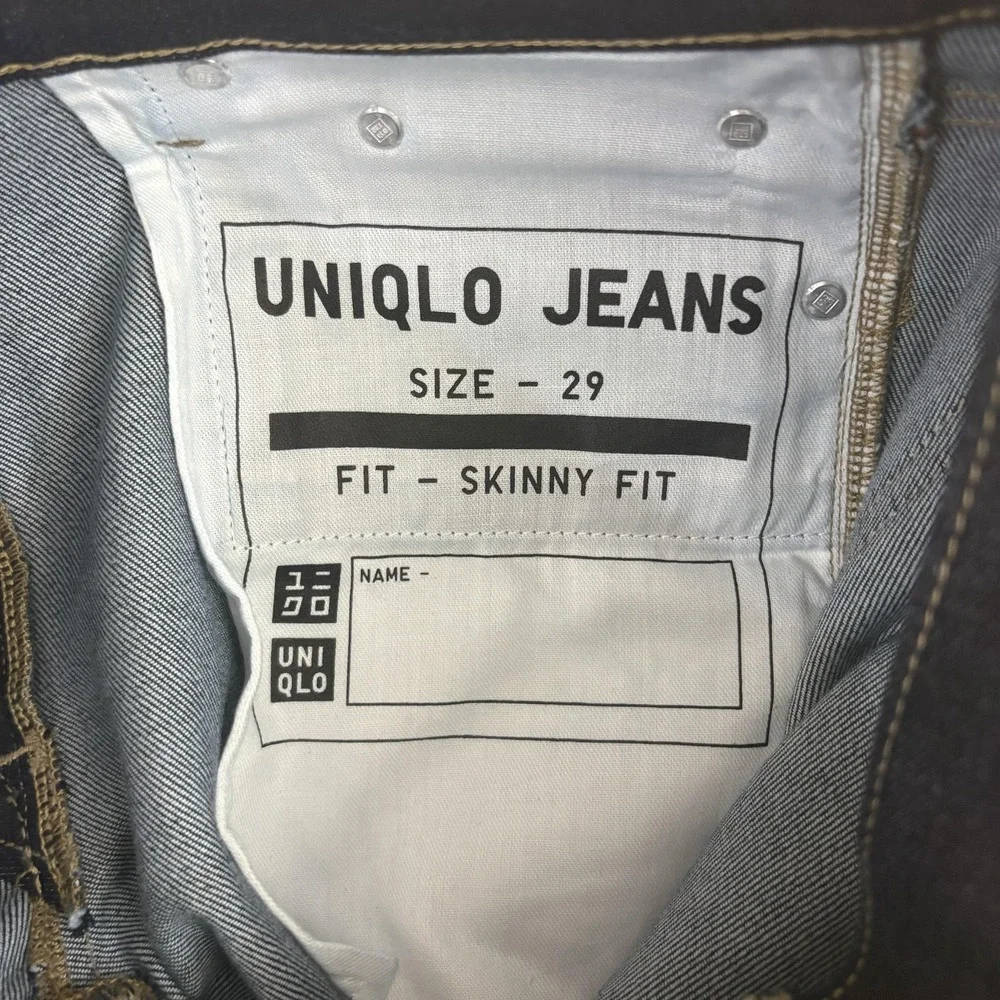 Uniqlo Selvedge Skinny Jeans Mens 29x32 Dark Blue Stretch Denim NEW NWT